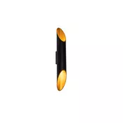 Sodobna stenska svetilka črna z zlatim notranjim delom 5,6 cm - Organo