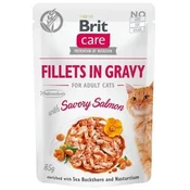 Brit BRIT Care Fillets in Gravy - mokra hrana za mačke, losos v omaki, 85 g