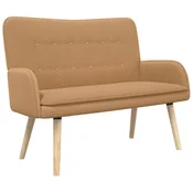 Vidaxl Kavč za 2 osebi Bež 115 x 61 x 87 cm Bouclé