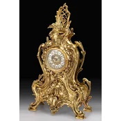 Casa Padrino luxury baroque table clock gold 31 x H. 52 cm - Handmade bronze clock baroque style - Baroque desk clock - Baroque desk decoration - Baroque decorative accessories