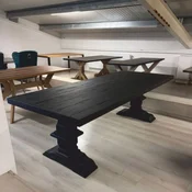 Casa Padrino Country Style Dining Table Black 240 cm - Rustic Dining Room Furniture
