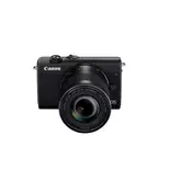 Canon EOS M200 fotoaparat + objektive EF-M 15-45 IS STM i 55-200, crna