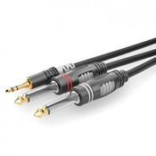 Sommer Cable Sommer Cable HBA-3S62-0090 klinker avdio priključni kabel [1x 3\,5 mm banana moški konektor - 2x klinken vtič 6.3 mm (mono)] 0.90 m črna, (20432153)