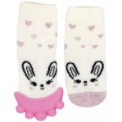 Babyjem Pamucne carape sa glodalicom za devojcice, 6-12m, Roze