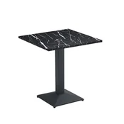 KONDELA Jedilna bistro miza Rinaldo Tip 1 70x70 cm - črni marmor / črna