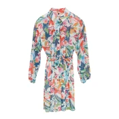 Trendyol Multi Color Floral Pattern Waist Open Mini Lined Chiffon Woven Dress
