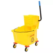 VIDAXL vidaXL Vedro za brisanje z ožemalnikom, na kolesih, rumeno, 36 l, PP