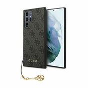Guess GUHCS24LGF4GGR ovitek za Samsung Galaxy S24 Ultra 5G - siv z obeskom