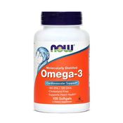 NOW Omega-3 1000 mg, koncentrat ribjega olja, 100 mehkih kapsul