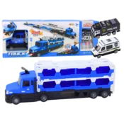 Lora + Dirkaška steza LEAN TOYS 2v1, modra, luči, zvoki, znaki, avtomobilčka