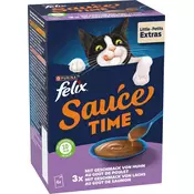 Mačja hrana Sauce Time - piščanec in losos, 6 x 40 g - 240 g