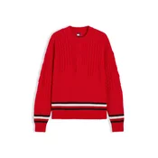 Tommy Jeans Pulover rdeča/črna/bela