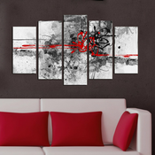 WALLXPERT slika iz 5 delova SILVER AND RED 5PMDF 18