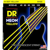 Set strun za 5-strunsko električno bas kitaro Neon Yellow NYB5-45 DR Strings