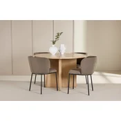 Venture Design Jedilna garnitura Strada miza z 4 stoli Edina 120x74 cm beljen in rjav