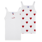 Petit Bateau Majice brez rokavov LOT DEBARDEUR X2 Bela