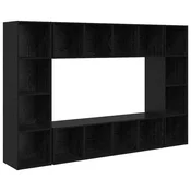 Vidaxl Komplet TV omaric 4 szt. Črna 37 x 37 x 142,5 cm Konstruiran les
