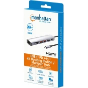 Manhattan Multiport Hub port USB-C PD 7-in-1 4K
