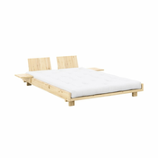 Zakonska postelja iz masivnega bora z letvenim dnom 180x200 cm v naravni barvi Social Bed – Karup Design