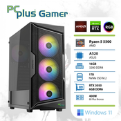 PCplus Gamer Ryzen 5 5500 16GB 1TB NVMe SSD GeForce RTX 3050 6GB Windows 11 igrace stolno racunalo