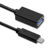 Qoltec USB 3.1 tip C moški kabel | USB 3.0 A ženski kabel | 0,5 m