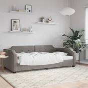 shumee vidaXL Kavč z ležiščem, taupe, 100x200 cm, oblazinjenje iz blaga