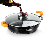 shumee Globoka granitna ponev s steklenim pokrovom TERRUNA AROMA 24 cm, 2,1 l