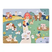 Lesena sestavljanka z ročaji Kinder and Kids – Kmetija (K50558)