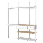 ELVARLI Kombinacija garderobera, bela/bambus, 218x51x222-350 cm