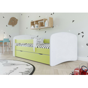 Otroška postelja z pregrado Ourbaby - zeleno-bela postelja brez skladiščnega prostora,160x80 cm