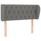 Vidaxl Vzglavje z ušesi temno sivo 93x23x78/88 cm blago