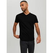 Jack&Jones Moška majica s kratkimi rokavi JJEORGANIC Stan dard Fit 12156102 Black (Velikost S)