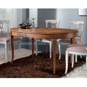 Casa Padrino luxury Biedermeier dining table brown inlaid - Oval extendable solid wood dining room table - Biedermeier dining room furniture - Luxury Quality - Made in Italy