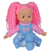 Mekana lutka Simba Toys - Flower Dolly, s ružicastom kosom i plavom haljinom