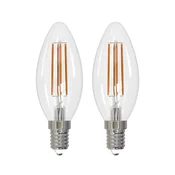 Arcchio LED žarnica z žarilno nitko E14 sveča, komplet 2, 2700 K - prozorno - Steklo