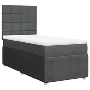 vidaXL vidaXL Box spring postelja z vzmetnico temno siva 80x200 cm blago, (21308569)
