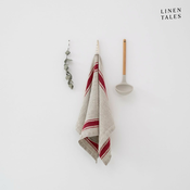 Lanena kuhinjska krpa 40x65 cm Red Stripe Vintage – Linen Tales