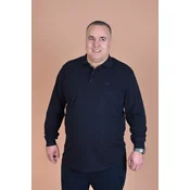 PANDA4U Muška majica Polo, Dug rukav, Teget