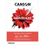 CANSON Graduate akrilni blok 300 g/m2 - 20 listov, A5