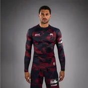 Venum UFC Zenith Authentic Fight Week Rashguard Dugi Rukav Camo Burgundy M
