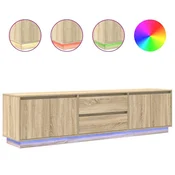 Vidaxl TV omarica z LED lučmi sonoma hrast 193,5x41x50 cm