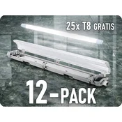 Spectrum LED 12 kos držalo za LED cev 2x120cm [SLI028015_SLIM] + 25 kos LED cev T8 18W, 1820lm Barva světla: Hladna bela [216754]