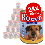 Varčno pakiranje Rocco Classic 24 x 800 g - Govedina čista, govedina z divjačino, govedina z morskim lososom, govedina s telečjimi srci