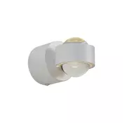 Dizajnerska stenska svetilka bela vklj. LED IP44 - Lens