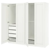 PAX / GULLABERG Kombinacija garderobera, bela/bela, 200x60x201 cm