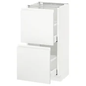 METOD/MAXIMERA Podstavna omarica z 2 predaloma, bela/Voxtorp mat bela, 40x37 cm