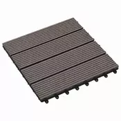 vidaXL Tla za teraso 11 pcs Temno rjava 30 x 30 cm WPC