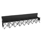 VEVOR Zložljiva klop 8 sedežev 3150x836x442 mm črna