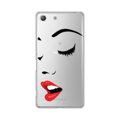 Ovitek Print za Sony Xperia M5 My Print Cover, Skin Girl With Red Lips, rdeča in črna