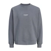 JACK & JONES Majica JJESoho bazaltno siva / bela